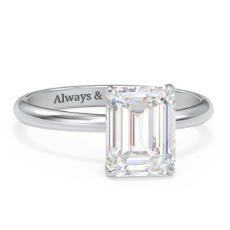 3 ct. DEW (9x7mm) Emerald-Cut Solitaire Moissanite Engagement Ring