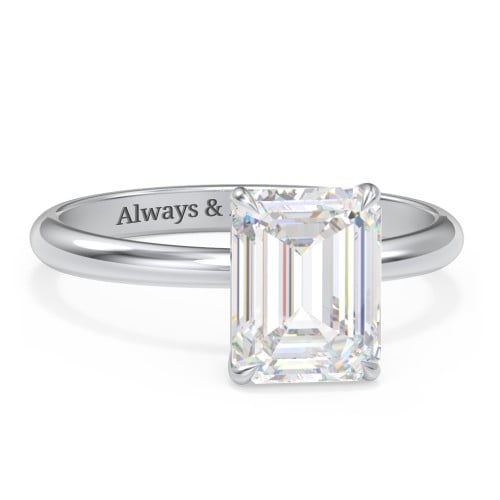 3 ct. (9x7mm) Emerald-Cut Solitaire Moissanite Engagement Ring