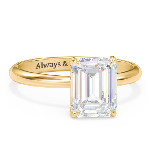 3 ct. (9x7mm) Emerald-Cut Solitaire Moissanite Engagement Ring