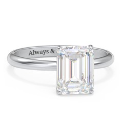 3 ct. (9x7mm) Emerald-Cut Solitaire Moissanite Engagement Ring – 10K White Gold with Moissanite