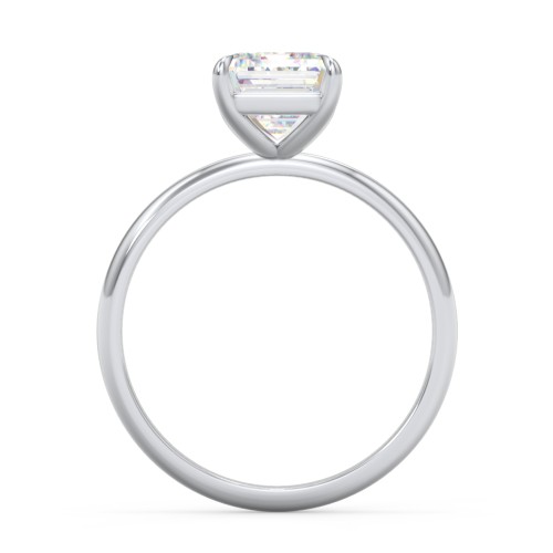 3 ct. (9x7mm) Emerald-Cut Solitaire Moissanite Engagement Ring – 10K White Gold with Moissanite
