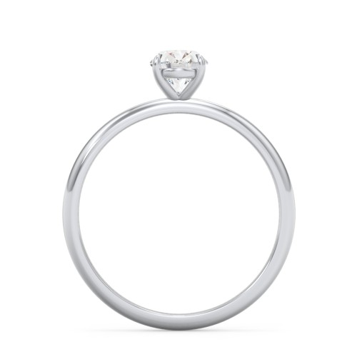 1 ct. (7x5mm) Oval Solitaire Moissanite Engagement Ring – 10K White Gold with Moissanite