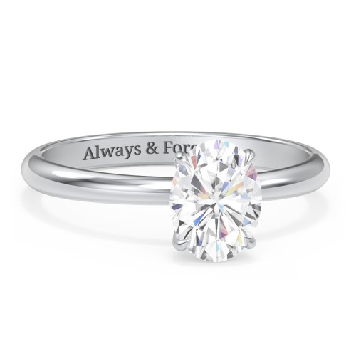 1.5 ct. (8x6mm) Oval Solitaire Moissanite Engagement Ring