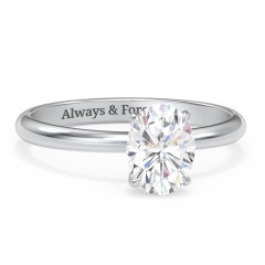 1.5 ct. (8x6mm) Oval Solitaire Moissanite Engagement Ring – 10K White Gold with Moissanite