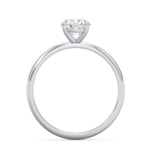 1.5 ct. (8x6mm) Oval Solitaire Moissanite Engagement Ring – 10K White Gold with Moissanite