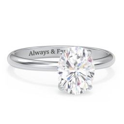 2 ct. (9x7mm) Oval Solitaire Moissanite Engagement Ring
