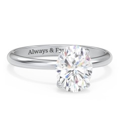 2 ct. (9x7mm) Oval Solitaire Moissanite Engagement Ring – 10K White Gold with Moissanite