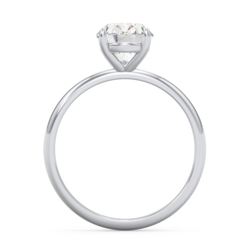 2 ct. (9x7mm) Oval Solitaire Moissanite Engagement Ring – 10K White Gold with Moissanite