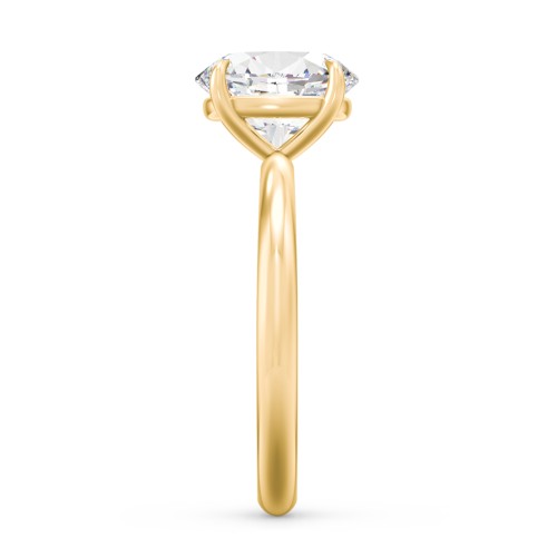 2 ct. (9x7mm) Oval Solitaire Moissanite Engagement Ring – 18K Yellow Gold with Moissanite