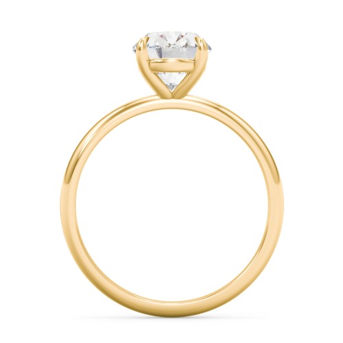 2 ct. (9x7mm) Oval Solitaire Moissanite Engagement Ring – 18K Yellow Gold with Moissanite