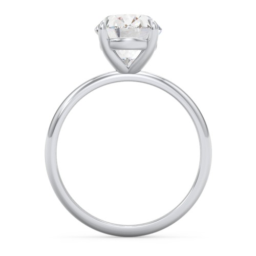 3 ct. (10x8mm) Oval Solitaire Moissanite Engagement Ring – 10K White Gold with Moissanite