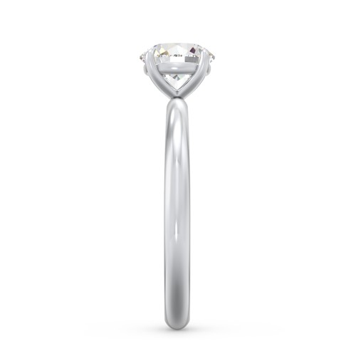 1 ct. (6.5mm) Classic Solitaire Moissanite Engagement Ring – 10K White Gold with Moissanite