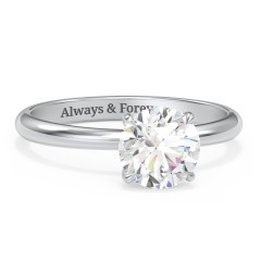 1.5 ct. (7.5mm) Classic Solitaire Moissanite Engagement Ring – 10K White Gold with Moissanite