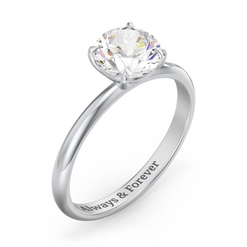 1.5 ct. (7.5mm) Classic Solitaire Moissanite Engagement Ring – 10K White Gold with Moissanite