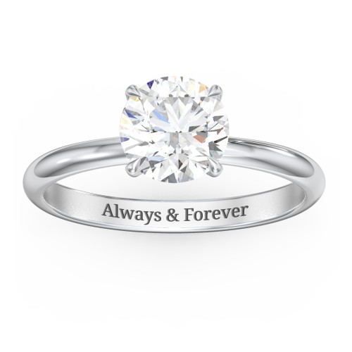 1.5 ct. (7.5mm) Classic Solitaire Moissanite Engagement Ring – 10K White Gold with Moissanite