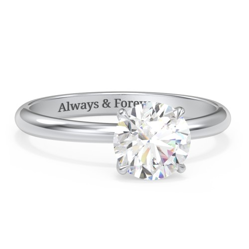 1.5 ct. (7.5mm) Classic Solitaire Moissanite Engagement Ring – 10K White Gold with Moissanite