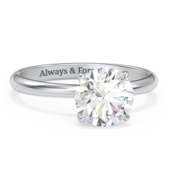 2 ct. (8mm) Classic Solitaire Moissanite Engagement Ring – 10K White Gold with Moissanite