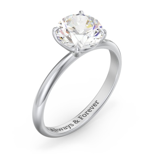 2 ct. (8mm) Classic Solitaire Moissanite Engagement Ring – 10K White Gold with Moissanite