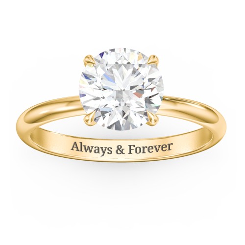 2 ct. (8mm) Classic Solitaire Moissanite Engagement Ring – 10K Yellow Gold with Moissanite