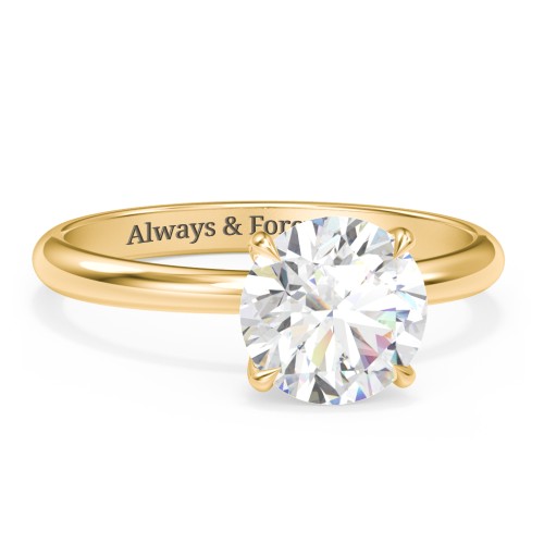 2 ct. (8mm) Classic Solitaire Moissanite Engagement Ring – 10K Yellow Gold with Moissanite
