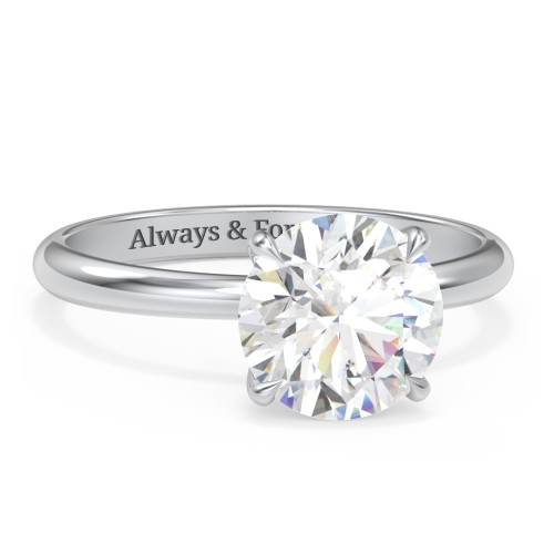 2.5 ct. (8.5mm) Classic Solitaire Moissanite Engagement Ring – 10K White Gold with Moissanite