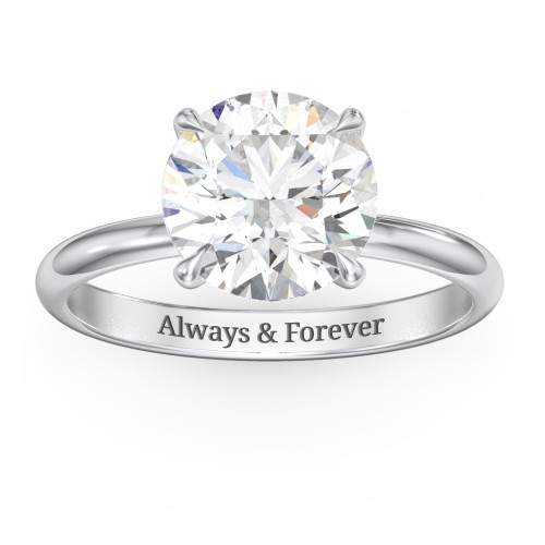 3 ct. (9mm) Classic Solitaire Moissanite Engagement Ring – 10K White Gold with Moissanite