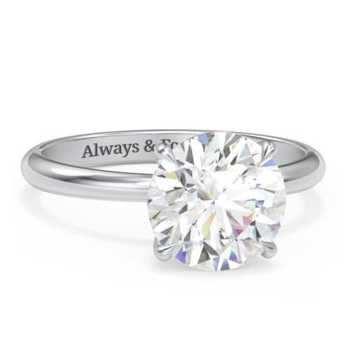 3 ct. (9mm) Classic Solitaire Moissanite Engagement Ring – 10K White Gold with Moissanite