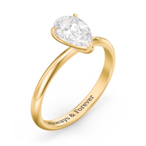 1.5 ct. (9x6mm) Pear Solitaire Moissanite Engagement Ring