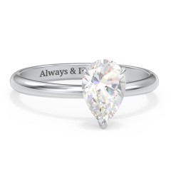 1.5 ct. (9x6mm) Pear Solitaire Moissanite Engagement Ring – 10K White Gold with Moissanite