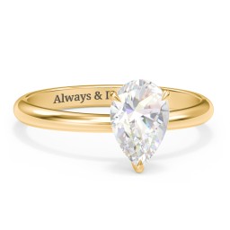 1.5 ct. (9x6mm) Pear Solitaire Moissanite Engagement Ring in 10K Solid Yellow Gold