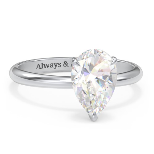 2.5 ct. (10.5x7mm) Pear Solitaire Moissanite Engagement Ring