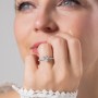 1 ct. (6.5mm) Moissanite Engagement Ring With 1.5mm Side Stones