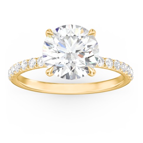 3 ct. (9mm) Moissanite Engagement Ring With 1.5mm Side Stones