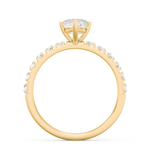 2 ct. (12x6mm) Marquise Moissanite Engagement Ring With 2mm Side Stones