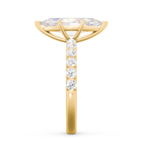 3 ct. (14x7mm) Marquise Moissanite Engagement Ring With 2mm Side Stones