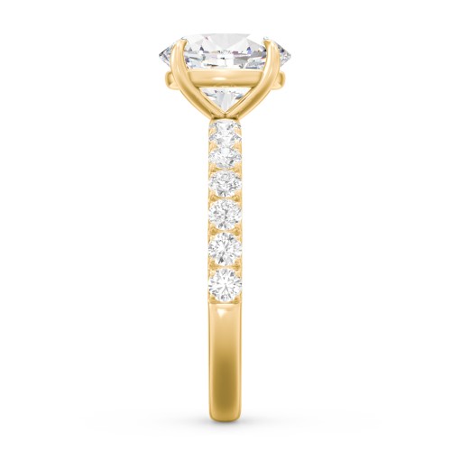 2 ct. (9x7mm) Oval Moissanite Engagement Ring With 2mm Side Stones