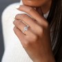 2 ct. (9x7mm) Oval Moissanite Engagement Ring With 2mm Side Stones