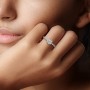 1.5 ct. (7.5mm) Moissanite Engagement Ring With 2mm Side Stones
