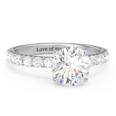 2 ct. (8mm) Moissanite Engagement Ring With 2mm Side Stones