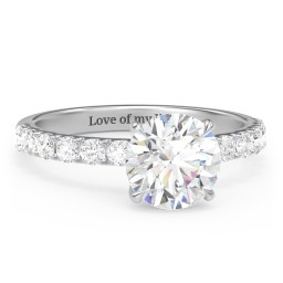 2 ct. (8mm) Moissanite Engagement Ring With 2mm Side Stones