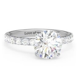 2.5 ct. (8.5mm) Moissanite Engagement Ring With 2mm Side Stones