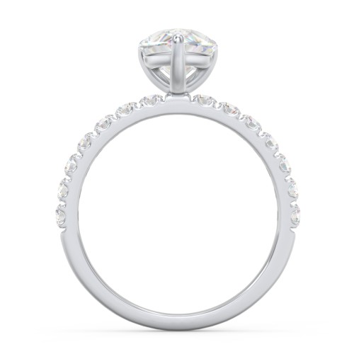 2 ct. (10x7mm) Pear Moissanite Engagement Ring With 2mm Side Stones