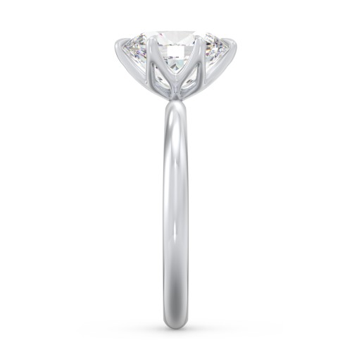 2 ct. (9x7mm) Moissanite Engagement Ring with Tulip Setting – 10K White Gold with Moissanite