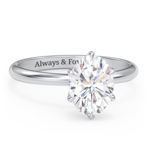 2 ct. (9x7mm) Moissanite Engagement Ring with Tulip Setting – 10K White Gold with Moissanite
