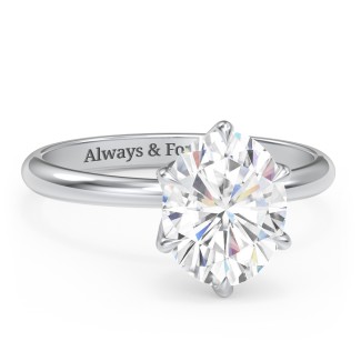 3 ct. DEW (10x8mm) Moissanite Engagement Ring with Tulip Setting
