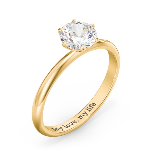 1 ct. (6.5mm) Moissanite Engagement Ring with Tulip Setting