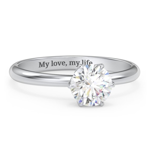 1 ct. (6.5mm) Moissanite Engagement Ring with Tulip Setting