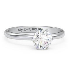 1 ct. (6.5mm) Moissanite Engagement Ring with Tulip Setting – 10K White Gold with Moissanite