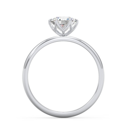 1 ct. (6.5mm) Moissanite Engagement Ring with Tulip Setting – 10K White Gold with Moissanite