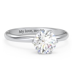 1.5 ct. (7.5mm) Moissanite Engagement Ring with Tulip Setting – 10K White Gold with Moissanite